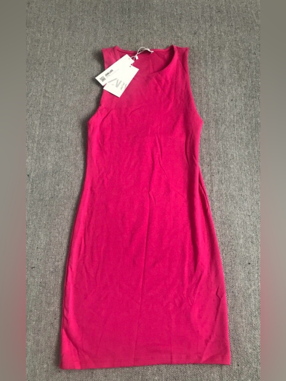 Zara Vibrant Pink Sleeveless Midi Dress
